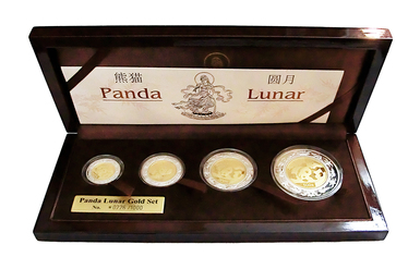 China Panda Bimetall Lunar Set 2008 mit Box und COA