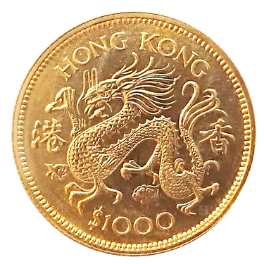 Hong Kong 1000 HKD Lunar Drache Goldmnze 1976