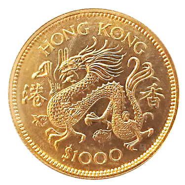 Hong Kong 1000 HKD Lunar Drache Goldmünze 1976