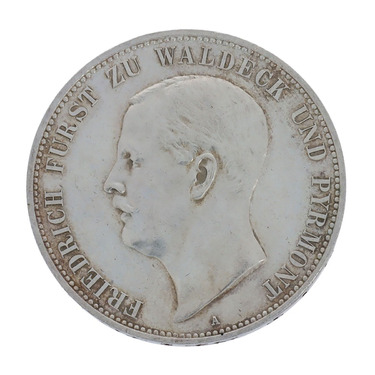 5 Mark Silbermnze Friedrich, Frst zu Waldeck und Pyrmont 1903 - J.171