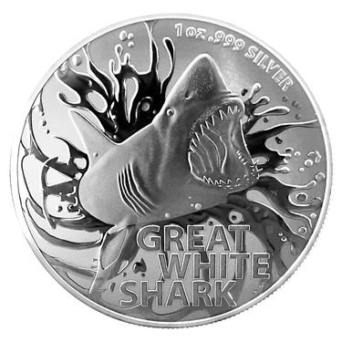 Silbermnze Most Dangerous - Great White Shark - 2021 - RAM - 1 Unze Feinsilber