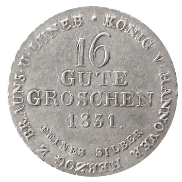 Silbermnze 16 Gute Groschen Wilhelm IV Hannover 1831