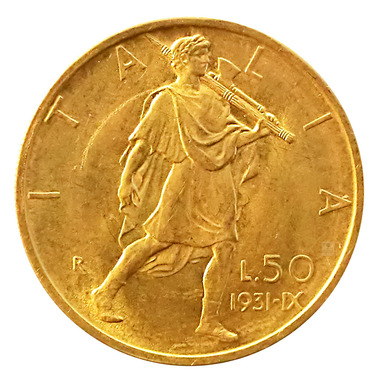 Vittorio Emanuele III Italien Goldmnze 50 Lire 1931 - 3,96 Gramm Gold