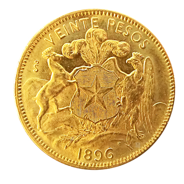 Chile Goldmnze 20 Pesos 1896 - 10,97 Gramm Gold