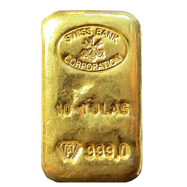 Goldbarren 10 Tolas von Swiss Bank Corp.