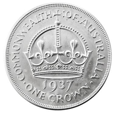 Silbermnze Australien, George VI., 1 Crown 1937, 26,16g Feinsilber