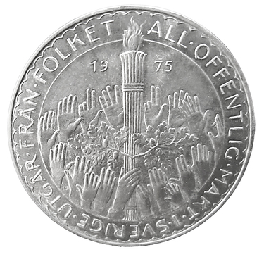 Silbermnze 50 Kronen Schweden Verfassungsreform 1975,  24,98 g Feinsilber
