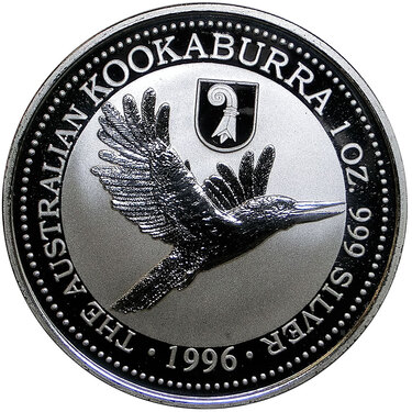 Silbermünze Kookaburra 1996 - 1 Unze 999 Feinsilber Privy