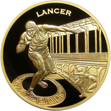 Goldmünze 20 Euro Frankreich IX. Leichtathletik WM in Paris - Kugelstoßen 2003 - Feingold 15,64 Gramm