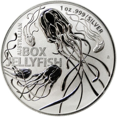 Silbermünze Most Dangerous - Box Jellyfish - 2023 - RAM - 1 Unze Feinsilber