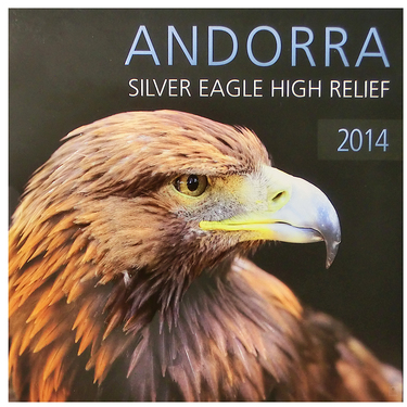 Silbermünze Andorra Eagle 2014  High Relief im Blister - 1 Unze 999 Feinsilber