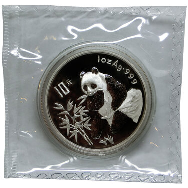 China Panda Silbermünze 1996 - 1 Unze PP in Original-Folie