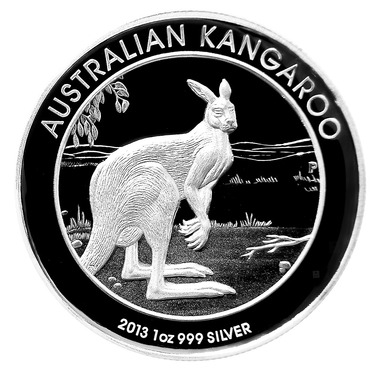 Silbermünze Australien Kangaroo 2013 - High Relief PP - 1 Unze Feinsilber