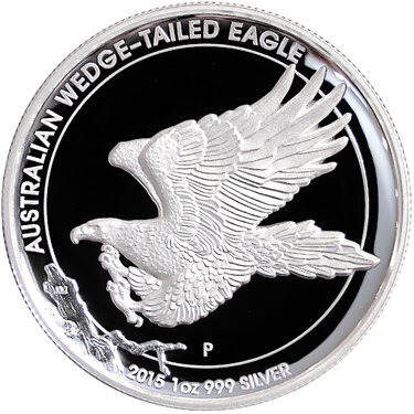 Silbermünze Wedge Tailed Eagle 2015 - 1 Unze High Relief PP