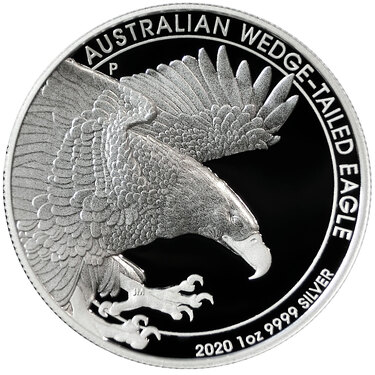 Silbermünze Wedge Tailed Eagle 2020 - 1 Unze High Relief