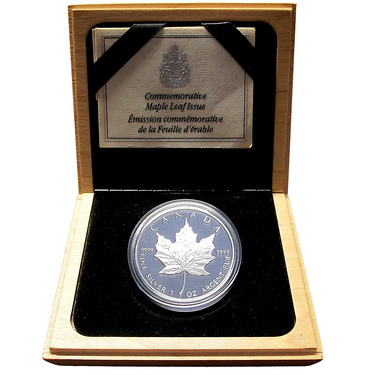 Silbermünze Maple Leaf 1989 PP mit Box und COA - 1 Unze 999,9 Feinsilber