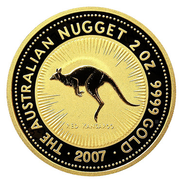 Kangaroo Nugget Goldmünze 2007 - 2 Unzen Feingold