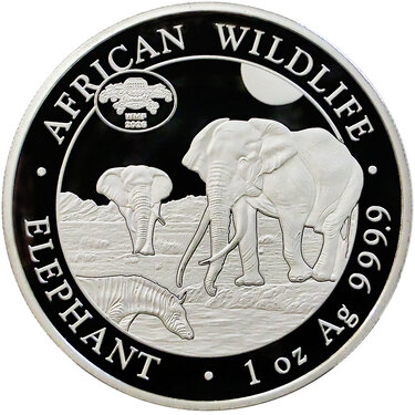 Silbermünze Somalia Elefant Privy Mark WMF 2026 - 1 Unze Feinsilber
