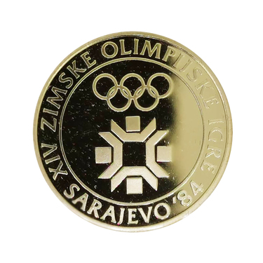 Goldmnze 5000 Dinar Olympische Spiele Sarajewo 1984