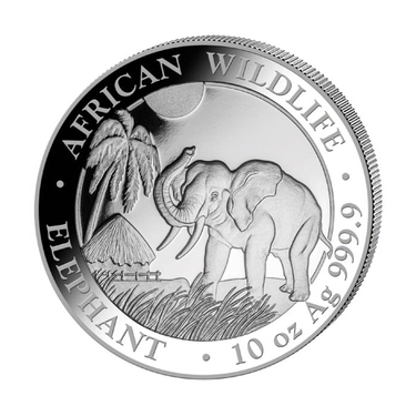 Silbermünze Somalia Elefant 2018 - 10 Unzen