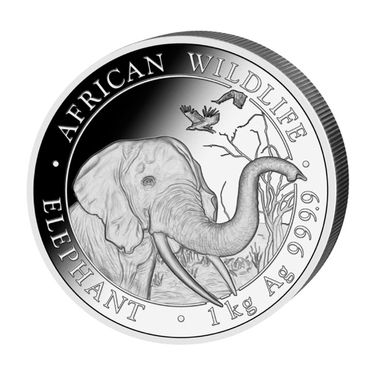 Silbermünze Somalia Elefant 2018 - 1 Kilo 999,9 Feinsilber