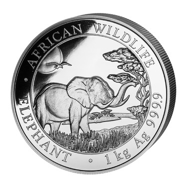 Silbermünze Somalia Elefant 2019 - 1 Kilo