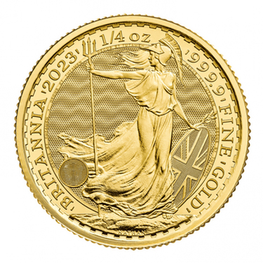 Englische Britannia Queen Elizabeth II Goldmünze 2023 - 999,9 Gold - 1/4 Unze