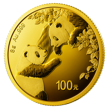 China Panda Goldmünze 100 Yuan 2023 - 8 Gramm in Original-Folie