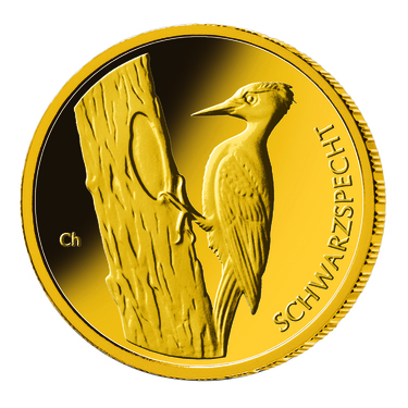 Heimische Vögel Schwarzspecht 2021 Goldmünze - 20 Euro - Prägestätte A