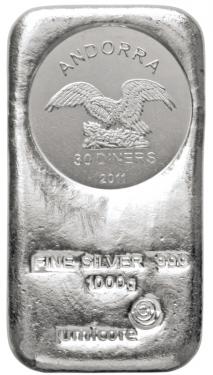 Andorra Silber Münzbarren - 1000 Gramm 999 Feinsilber