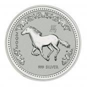 Silbermünze Lunar I Pferd 2002 - 1 Unze 999 Feinsilber