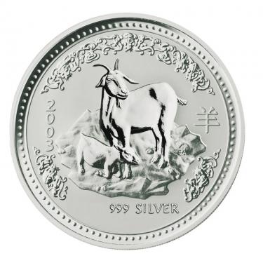 Silbermünze Lunar I Ziege 2003 - 1 Kilo 999 Feinsilber