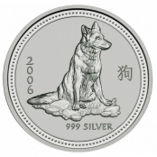 Silbermünze Lunar I Hund 2006 - 1/2 Kilo 999 Feinsilber
