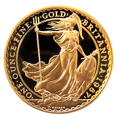 Englische Britannia Goldmünze 1987 - 1 Unze - PP/Proof