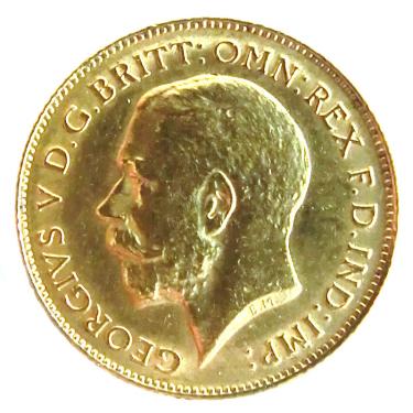 1/2 Pfund Sovereign Georg V Goldmünze