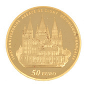 Goldmünze 50 Euro Frankreich 2010 Kloster Cluny