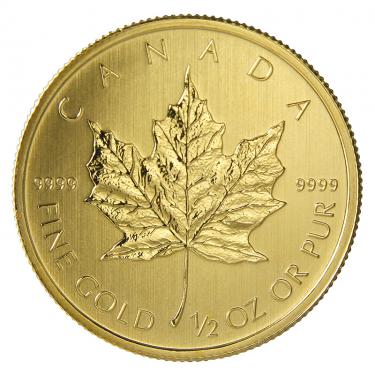Maple Leaf Goldmünze 2016 - 1/2 Unze 999,9 Feingold