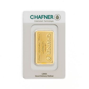 Goldbarren 31,10 Gramm Feingold - C. Hafner - neu