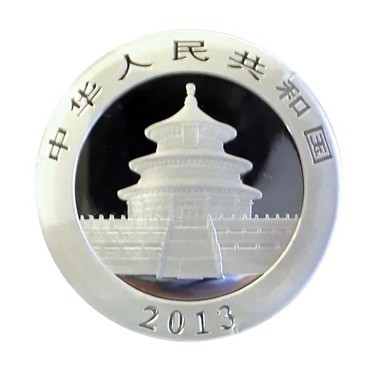 China Panda Silbermünze 2013 - 1 Unze gilded