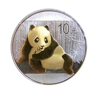 China Panda Silbermünze 2015 - 1 Unze gilded