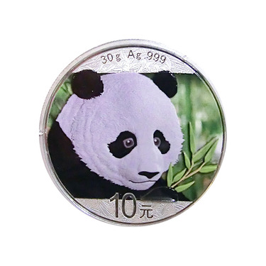 China Panda Silbermünze coloriert 10 Yuan 2018 - 30 Gramm