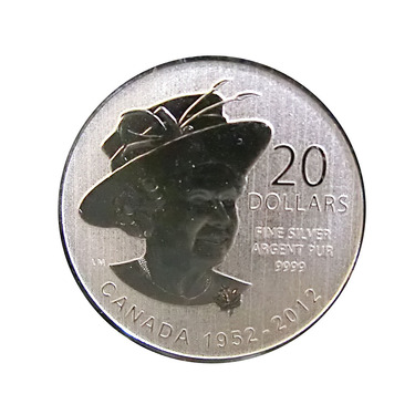 Silbermünze 60 jähriges Regierungsjubiläum Queen Elizabeth 2012 - 1/4 Unze 999 Feinsilber