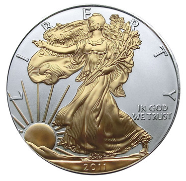 Silbermünze American Eagle 2011 - 1 Unze gilded