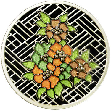 Silbermünze Stained Glass Craigdarroch Castle 2014 - PP - 1 Unze Feinsilber coloriert