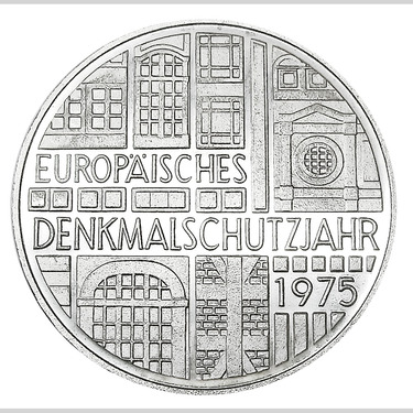 5 Mark Silbermünze 1975 Denkmalschutz - J.417