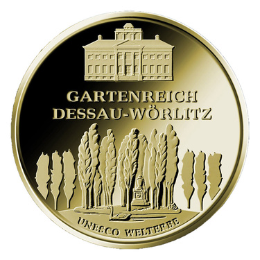 Gartenreich Dessau-Wörlitz 2013 Goldmünze - 1/2 Unze -100 Euro - Prägestätte A