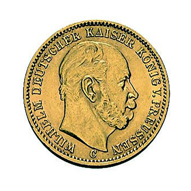 20 Mark Goldmünze Wilhelm I, Preußen 1874-1888 - J.246