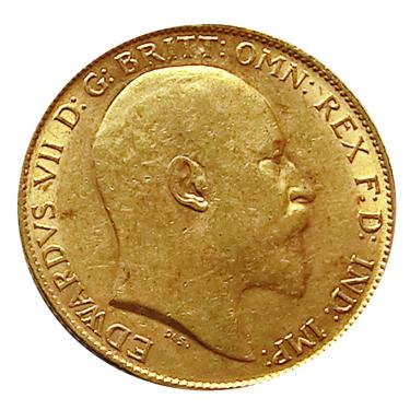 1/2 Pfund Sovereign Edward VII. Goldmünze