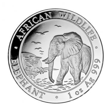 Silbermünze Somalia Elefant 2010 - 1 Unze 999 Feinsilber