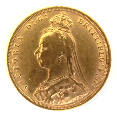 5 Pfund Sovereign Victoria Krone 1887 Goldmünze im Etui